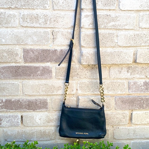 Michael Kors black pebbled leather crossbody bag purse - Picture 3 of 12
